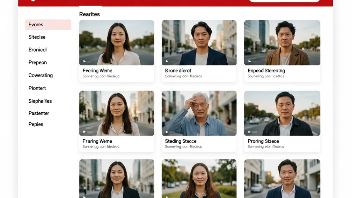 红桃视频平台首页界面展示，多栏目内容分类清晰，首屏以精选视频卡片为主