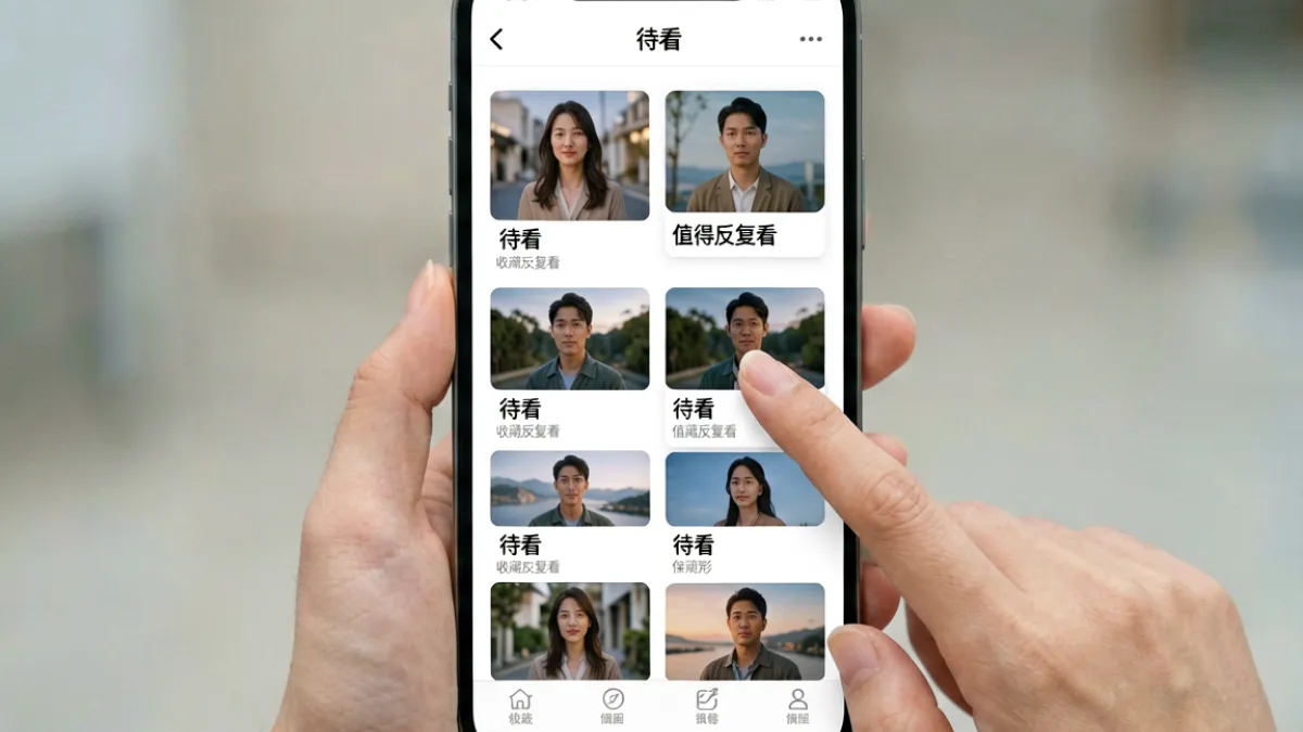 红桃视频收藏夹管理界面，用户正在将视频归档到不同命名的收藏分组