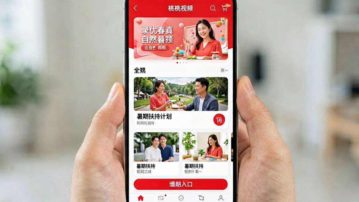 红桃视频平台最新动态页面截图，展示新版首页推荐流与活动入口界面